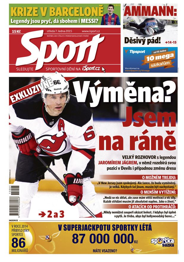 Ve středečním Sportu čtěte exkluzivní obsáhlý rozhovor s Jaromírem Jágrem! Ve středečním Sportu čtěte exkluzivní obsáhlý rozhovor s Jaromírem Jágrem!