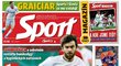 Titulní strana pátečního deníku Sport