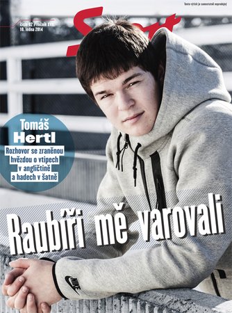 Tomáš Hertl na titulní straně Magazínu deníku Sport