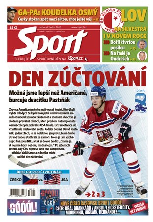 Titulní strana deníku Sport