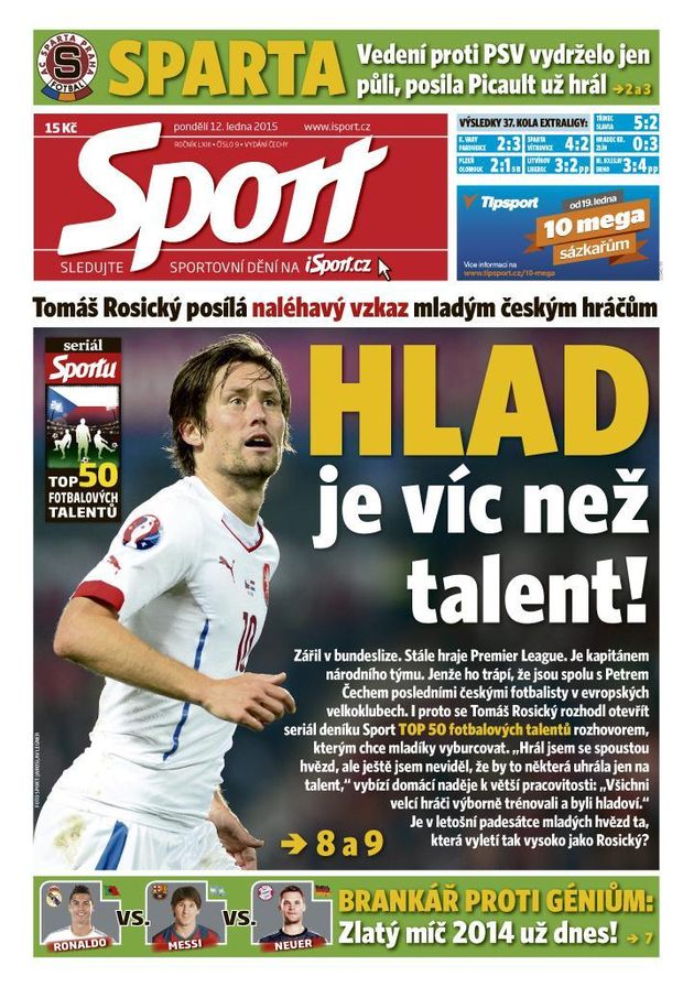 V pondělním vydání deníku Sport čtěte rozhovor s Tomášem Rosickým V pondělním vydání deníku Sport čtěte rozhovor s Tomášem Rosickým