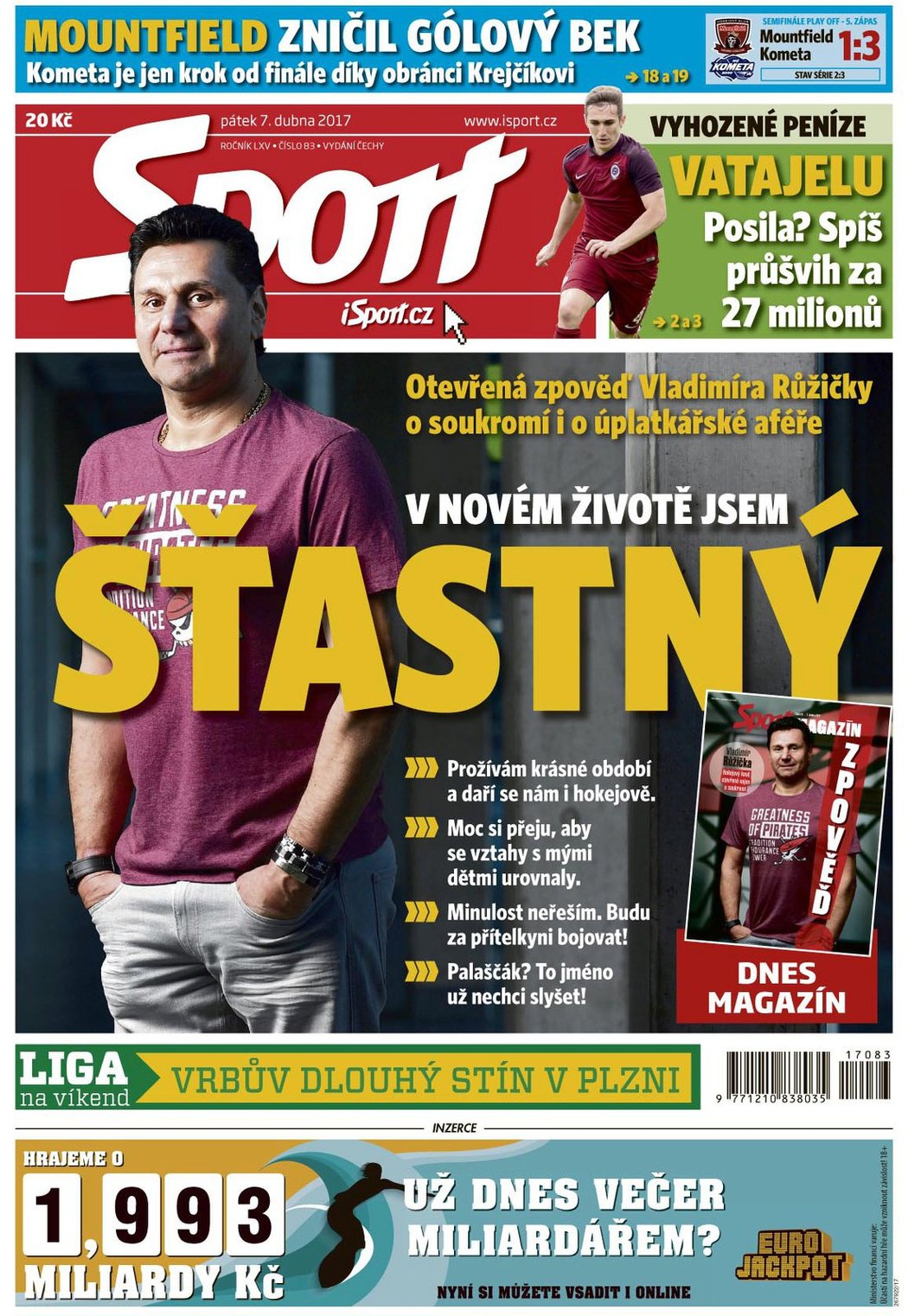 V pátečním deníku Sport najdete Magazín s otevřeným rozhovorem s Vladimírem Růžičkou i téma nevydařených posil ve fotbalové lize