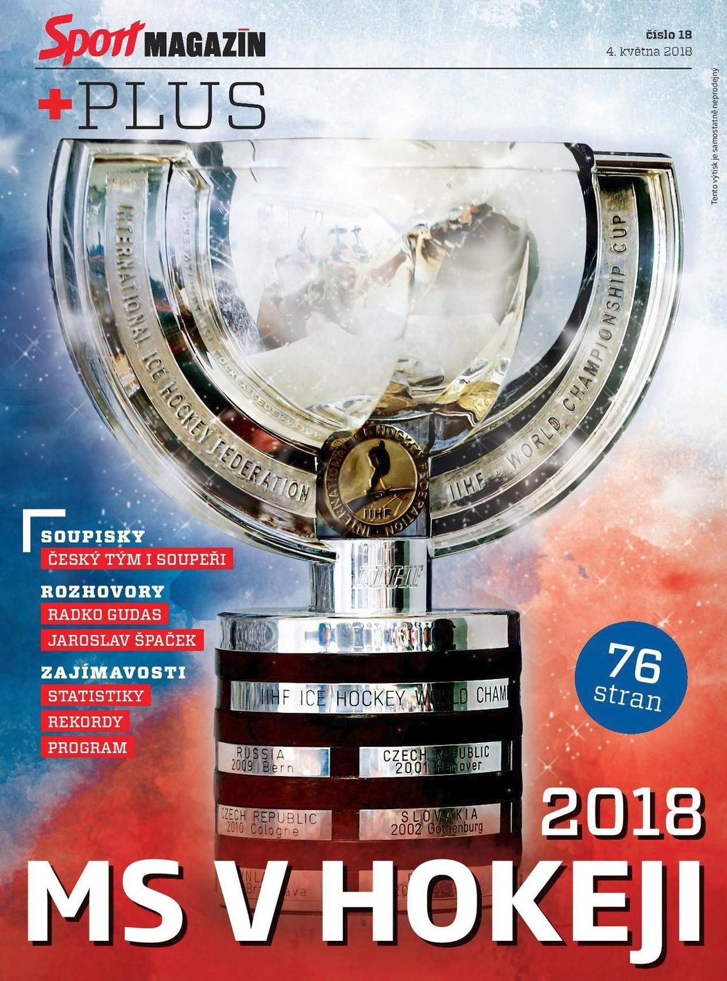 Titulní strana pátečního vydání Sport Magazínu