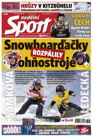 Titulní strana Nedělního Sportu 24. ledna 2016
