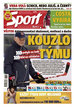 Titulní strana středečního vydání deníku Sport