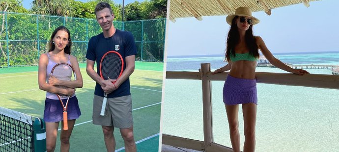 Tomáš Berdych nabízel na Maledivách, kde to jeho manželka Ester miluje, tenisové lekce