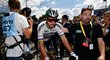 Slovenský cyklista Peter Sagan krátce poté, co v cílové rovince 4. etapy Tour de France srazil Marca Cavendishe. Vedení závodu ho poté z Tour diskvalifikovalo