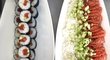 Na volný den bylo k večeři sushi - maki s tuňákem a lososem a lososové sashimi