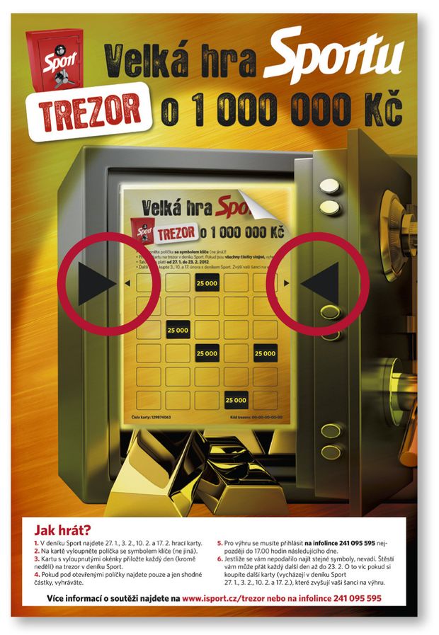 Nová soutěž deníku Sport: Otevřete Trezor, ve kterém je 1 milion Kč! Nová soutěž deníku Sport: Otevřete Trezor, ve kterém je 1 milion Kč!