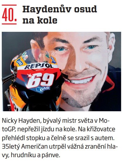 40. Haydenův osud na kole