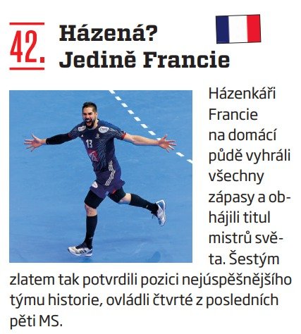 42. Házená? Jedině Francie