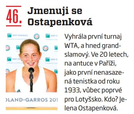 46. Jmenuji se Ostapenková