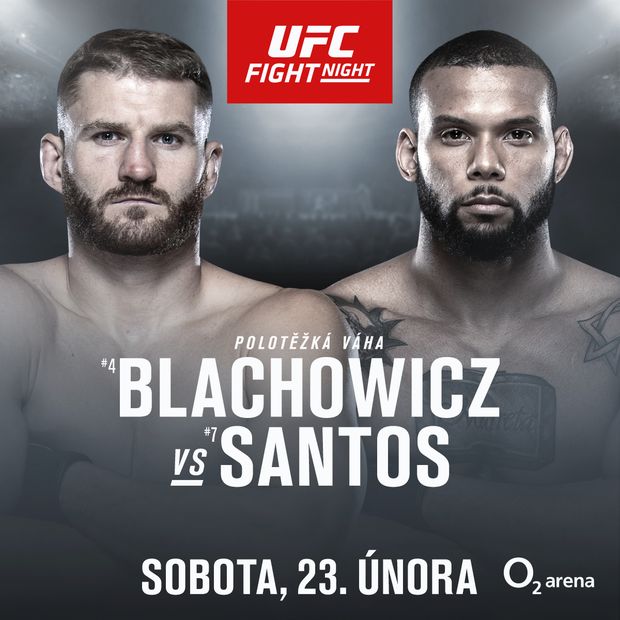 Hlavním zápasem večera bude duel mezi Blachowiczem a Santosem Hlavním zápasem večera bude duel mezi Blachowiczem a Santosem