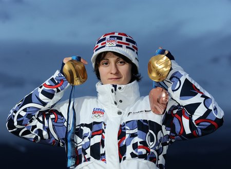 Martina Sáblíková se svými třemi olympijskými medailemi