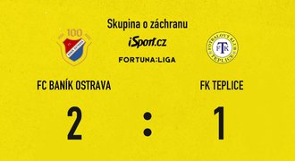 SESTŘIH: Baník - Teplice 2:1. Rozhodl Plavšič, jistá záchrana pro oba