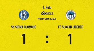 SESTŘIH: Olomouc - Liberec 1:1. Hosté vydolovali bod, Talovierov vyloučen