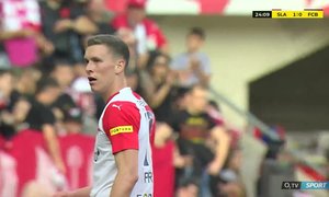 Slavia - Baník: Provod skóroval! Ale gól odvolán kvůli Schranzově ofsajdu