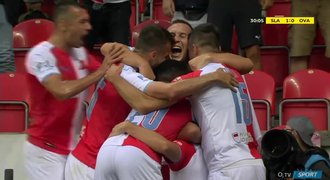 SESTŘIH: Slavia - Baník 4:0. Kanonáda! Gólem a nahrávkou zazářil Samek