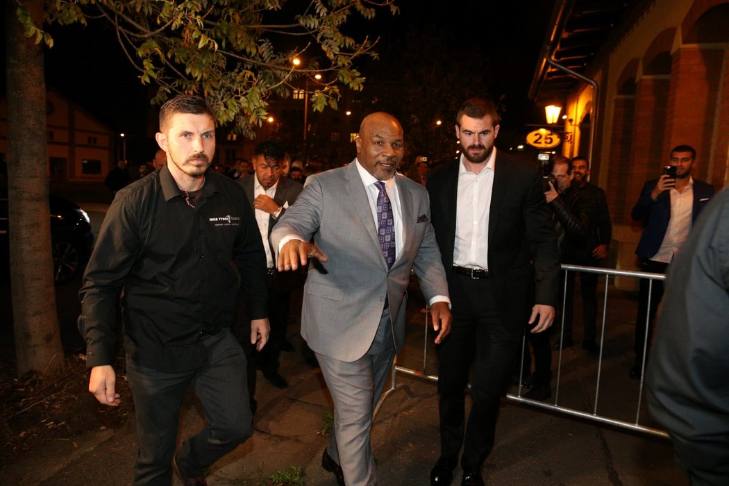 Slavný boxer Mike Tyson při své návštěvě Prahy