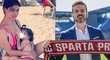 Manželka bývalého trenéra Sparty Andrey Stramaccioniho Dalila na dovolené odhalila své prso při kojení malé dcery