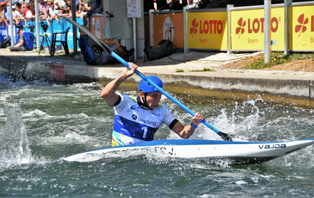 Jiří Prskavec na mistrovství světa vodních slalomářů v Německu