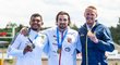 Medailisté na pětistovce: zleva druhý Isaquias Santos Queiroz, vítěz Martin Fuksa a bronzový Catalin Chirila