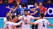 Volejbalisté Francie v utkání proti Česku v osmifinále mistrovství Evropy v Ostravě