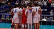 Volejbalisté Francie během osmifinále mistrovství Evropy v Ostravě
