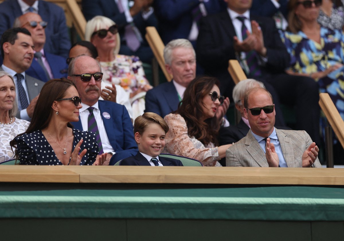 Královská rodina v lóži během finále Wimbledonu