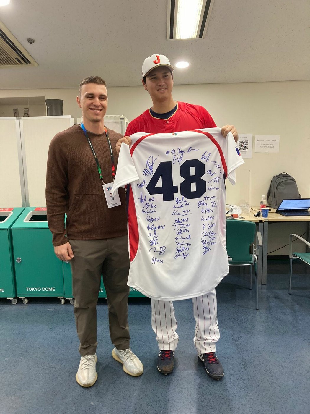 Filip Smola s japonskou baseballovou hvězdou Shoheiem Ohtanim