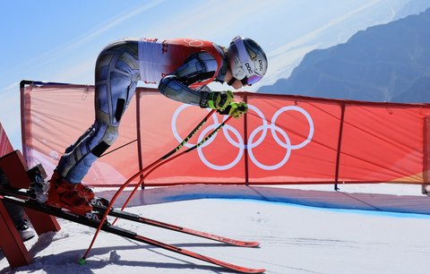 Ester Ledecká si v tréninku vyzkoušela trať pro olympijský sjezd