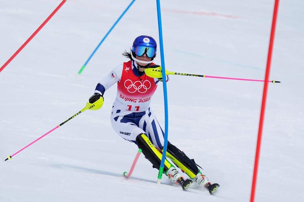 Česká slalomářka Martina Dubovská se ve druhé jízdě ještě posunula