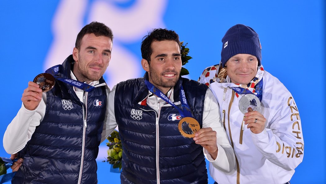 Na olympiádě v Soči bral Martin Fourcade tři medaile, první zlato vybojoval ve stíhačce