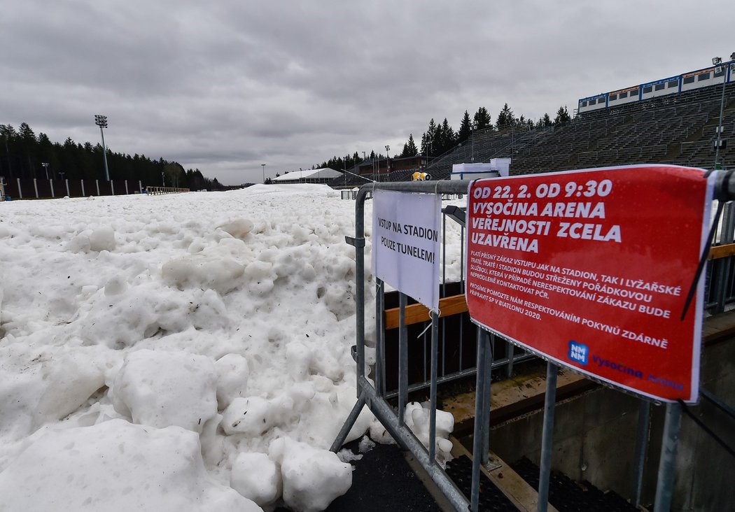 Od víkendu je Vysočina aréna uzavřena veřejnosti kvůli přípravám na biatlonový Světový pohár