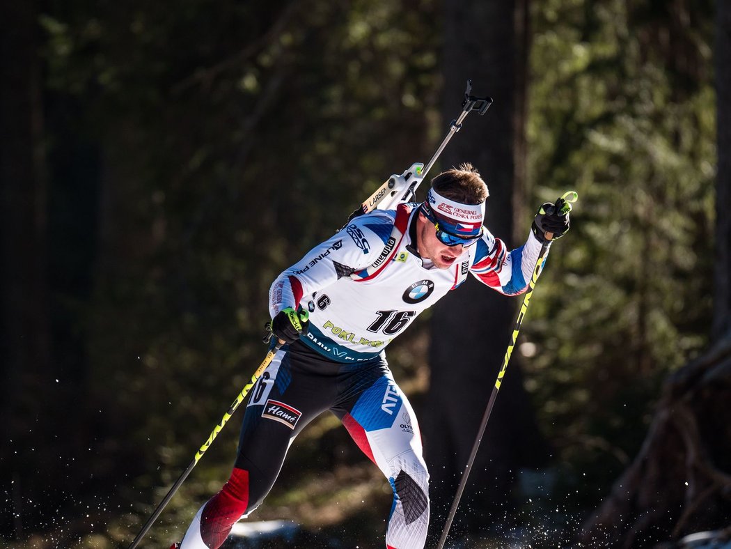 Michal Krčmář se na trati mohl několik kol svést za Johannesem Bö, na střelnici se mu však tolik nedařilo