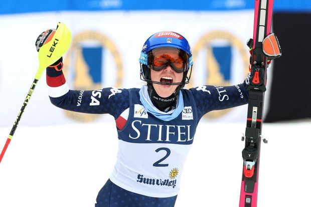 Lyžařka Mikaela Shiffrinová Lyžařka Mikaela Shiffrinová