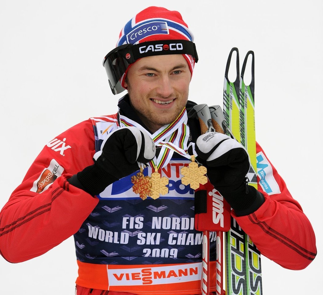 Northug se svými medailemi