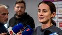Martina Sáblíková na tiskové konferenci před začátkem sezony, která bude její poslední v kariéře