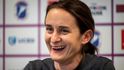 Martina Sáblíková na tiskové konferenci před začátkem sezony, která bude její poslední v kariéře