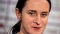 Martina Sáblíková na tiskové konferenci před začátkem sezony, která bude její poslední v kariéře