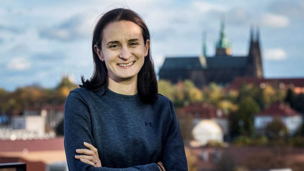 Martina Sáblíková na tiskové konferenci před začátkem sezony, která bude její poslední v kariéře