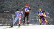 Účastníci šampionátu ve Val di Fiemme. Zleva Maxime Laheurte, Pavel Churavý a Fabian Riessle