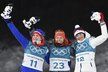Nejlepší trojice z olympijského závodu biatlonistek ve sprintu - nechybí Veronika Vítková