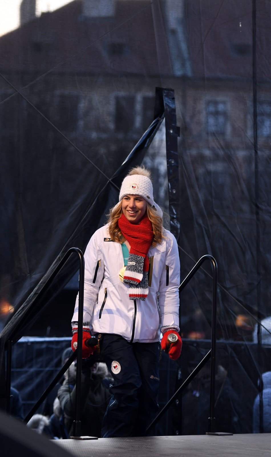 Ester Ledecká na Staroměstském náměstí