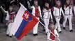 Slovenská výprava při slavnostním zahájení olympiády v Pchjongčchangu
