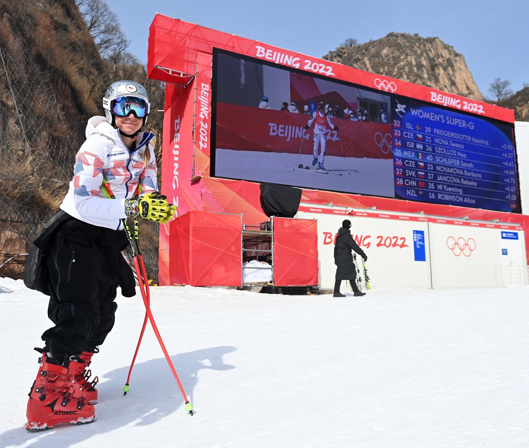 Ester Ledecká čeká na výsledky super-g, ve kterém skončila pátá