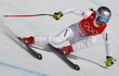 Ester Ledecká během Super-G na olympijských hrách Ester Ledecká během Super-G na olympijských hrách