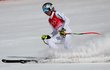 Ester Ledecká během Super-G na olympijských hrách Ester Ledecká během Super-G na olympijských hrách