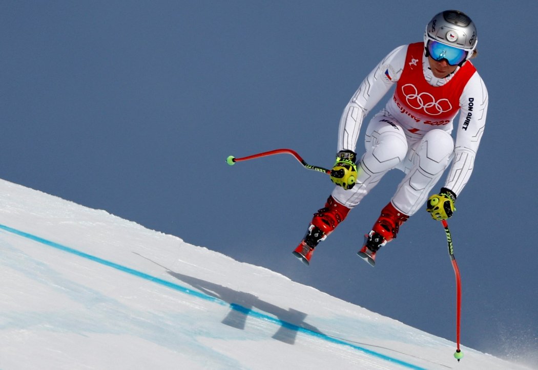 Ester Ledecká během Super-G na olympijských hrách