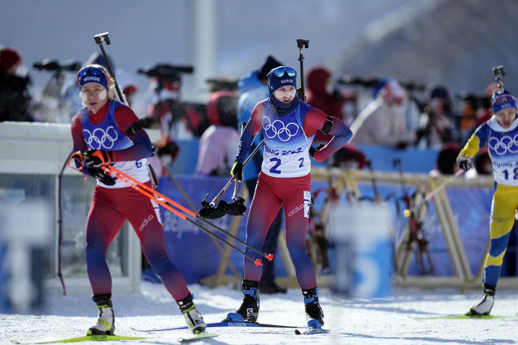 Norské duo biatlonistek, které získalo stříbro a bronz